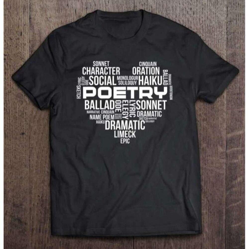Poetry Heart Words Aesthetic Minimalist Graphic TShirt
